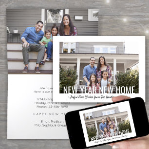 2 foto Nieuwjaar Nieuw Huis Modern Minimalistisch  Feestdagen Kaart