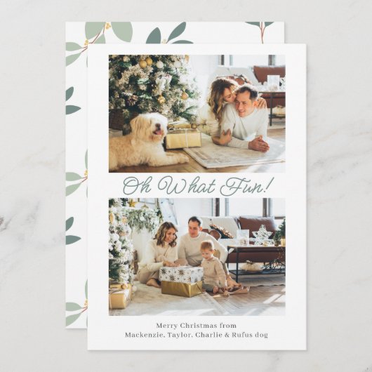 2 foto Oh wat een leuke kerst Feestdagenkaart (Voorkant / Achterkant)