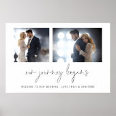 2 foto Ons avontuur begint Namen Welkom Bruiloft  Poster (Voorkant)