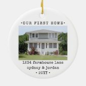 2 Foto Ons eerste huis Moderne Minimale Huisopwarm Keramisch Ornament (Achterkant)