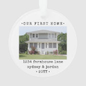 2 Foto Ons eerste huis Moderne Minimale Huisopwarm Ornament (achterkant)