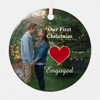 2 Foto Onze Eerste Kerst Betrokken Hart /Custom Metalen Ornament
