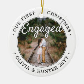 2 Foto Onze eerste kerst in zwart-wit Keramisch Ornament (Voorkant)