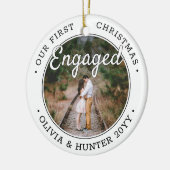 2 Foto Onze eerste kerst in zwart-wit Keramisch Ornament (Links)