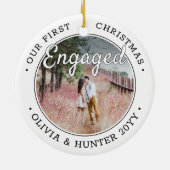 2 Foto Onze eerste kerst in zwart-wit Keramisch Ornament (Achterkant)