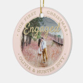 2 Foto Onze eerste kerst met Blush en Gold Keramisch Ornament (Links)