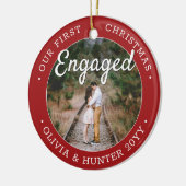 2 Foto Onze eerste kerst Rood en Wit Keramisch Ornament (Links)