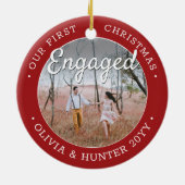 2 Foto Onze eerste kerst Rood en Wit Keramisch Ornament (Achterkant)