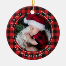 2 Foto Ornament voor baby's eerste kerstfeest