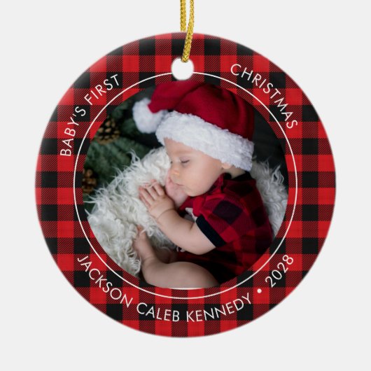 2 Foto Ornament voor baby's eerste kerstfeest (Voorkant)