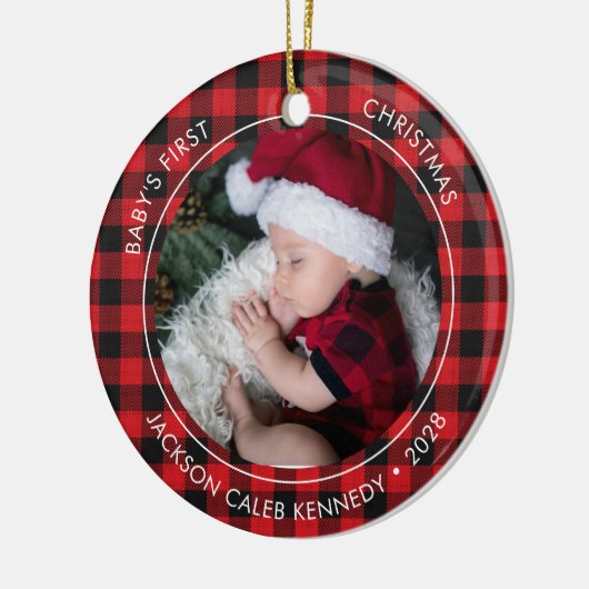 2 Foto Ornament voor baby's eerste kerstfeest (Links)