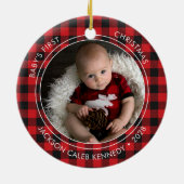 2 Foto Ornament voor baby's eerste kerstfeest (Achterkant)
