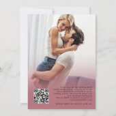 2 foto overlay QR Roos gouden zwart script Kaart (Achterkant)