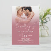 2 foto overlay script QR code Roos gouden bruiloft Kaart (Staand voorkant)