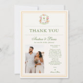 2 Foto Palm Tree Monogram bruiloft Dank u kaart (Voorkant)