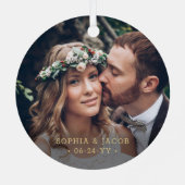 2 Foto Passen getrouwd 1e MAART, gehuwd met zwart  Metalen Ornament (Achterkant)