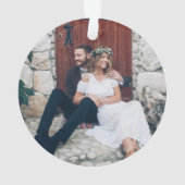 2 Foto-Passen getrouwd 1st Kerstmis Modern minimal Ornament (achterkant)