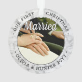 2 Foto Passen getrouwd Eerste Kerstmis Gehuwd met Ornament (achterkant)
