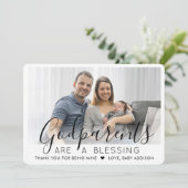 2 Foto peetouders Moderne doop of doop Bedankkaart (Staand voorkant)