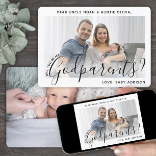 2 Foto Peetouders Voorstel Modern Elegant Schrift Kaart