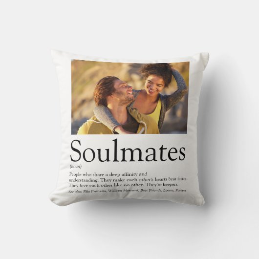 2 Foto Persoonlijke Definitie van Soulmates Kussen (Voorkant)