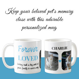 2 Foto Pet Loss Keepsake Pet Memorial blauw Koffiemok