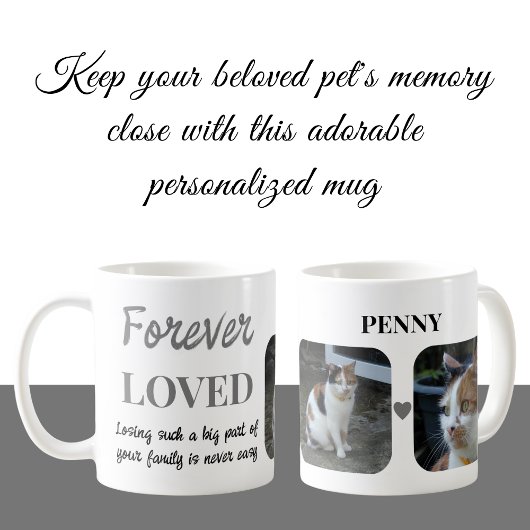 2 Foto Pet Loss Keepsake Pet Memorial grijs Koffiemok