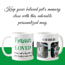 2 Foto Pet Loss Keepsake Pet Memorial groen Koffiemok