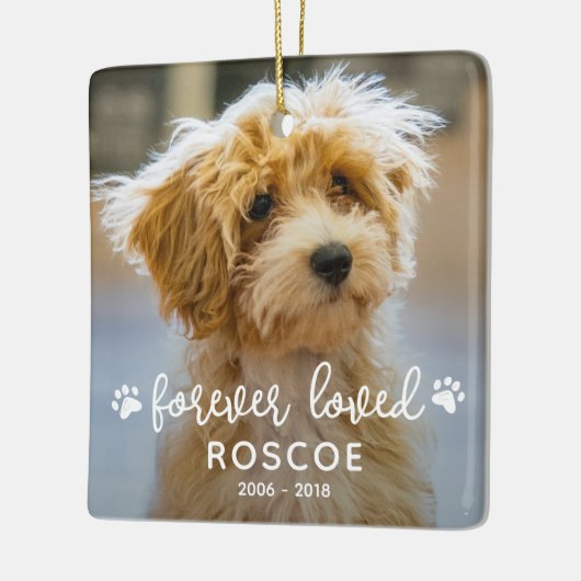 2 Foto Pet Memorial Forever Loved Keramisch Ornament (Links)