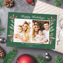 2 Foto Prettige feestdagen Holly Berries Kerstfees