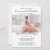 2 Foto Quinceanera Elegant Script 15th Birthday Kaart (Achterkant)