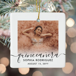 2 Foto Quinceañera Keepsake 15e verjaardag Modern Keramisch Ornament