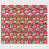 2 Foto: Red Green Merry kerstsnowflakes Cadeaupapier (Vlak)