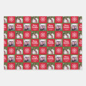 2 Foto: Red Green Merry kerstsnowflakes Inpakpapier Vel (Voorkant)