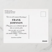 2 Foto Rest in Peace Funeral Gold Folie Uitnodiging Briefkaart (Achterkant)