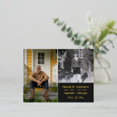 2 Foto Rest in Peace Funeral Gold Folie Uitnodiging Briefkaart (Staand Voorkant)