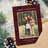 2 Foto Retro Kerstmis Geruite Wenskaart Feestdagenkaart