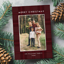 2 Foto Retro Kerstmis Geruite Wenskaart