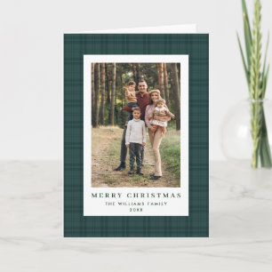 2 foto Retro Kerstmis Plaid Groet Feestdagen Kaart