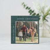 2 foto Retro Kerstmis Plaid Groet Feestdagenkaart (Staand voorkant)