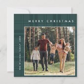 2 foto Retro Kerstmis Plaid Groet Feestdagenkaart (Voorkant)