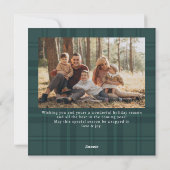 2 foto Retro Kerstmis Plaid Groet Feestdagenkaart (Achterkant)