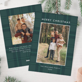 2 foto Retro Kerstmis Plaid Groet Feestdagenkaart