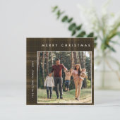 2 foto Retro Kerstmis Plaid Groet Feestdagenkaart (Staand voorkant)