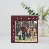 2 foto Retro Kerstmis Plaid Groet Feestdagenkaart (Staand voorkant)