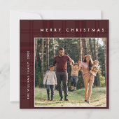 2 foto Retro Kerstmis Plaid Groet Feestdagenkaart (Voorkant)