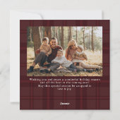 2 foto Retro Kerstmis Plaid Groet Feestdagenkaart (Achterkant)