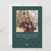 2 Foto Retro Kerstmis Plaid Tartan Groet Feestdagenkaart (Achterkant)