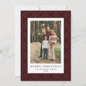 2 Foto Retro Kerstmis Plaid Tartan Groet Feestdagenkaart (Voorkant)