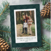 2 Foto Retro Kerstmis Plaid Tartan Groet Feestdagenkaart